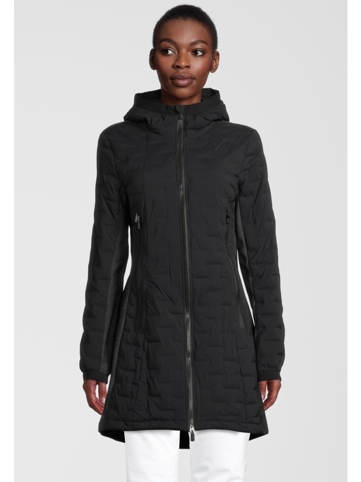 Isolationsjacke 5 Elements Hybrid 3/4 Hoody in black-dark grey melange