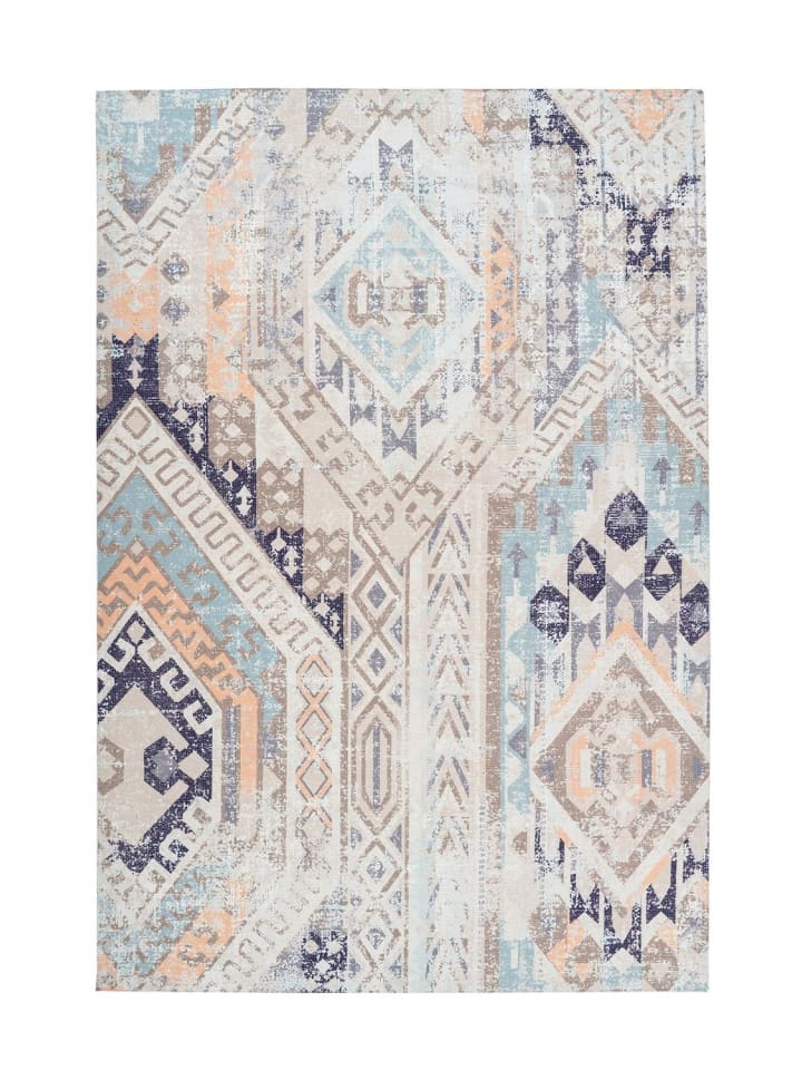 Flachgewebe Teppich Ines 225 in Multicolor Blau