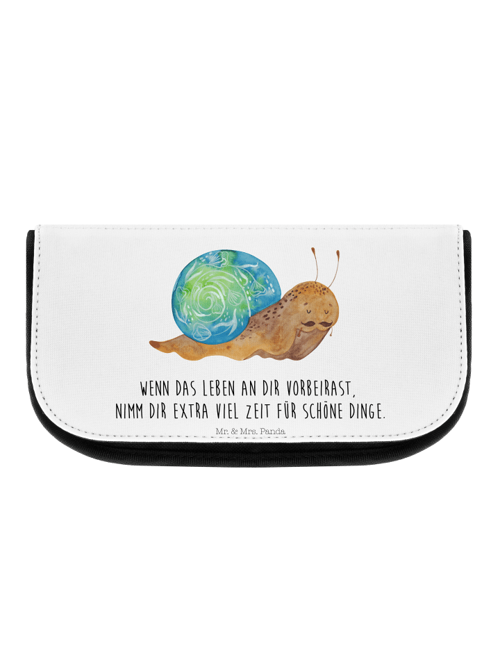 Kosmetiktasche Schnecke Sir mit Spruch in Weiß