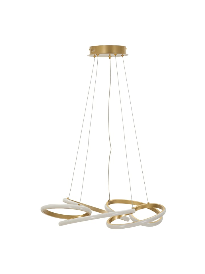 Goldener LED-Kronleuchter aus Metall mit 3 Leuchten, ø 55 x 120 cm