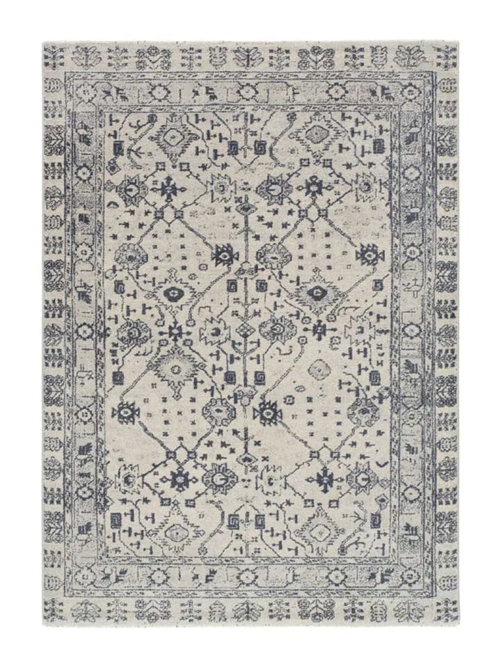 Kurzflor-Teppich Läufer SIROCO in blau / creme