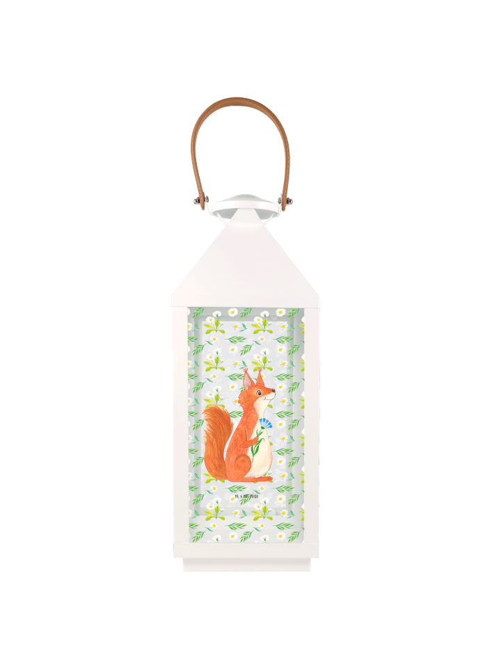 Laterne Eichhörnchen Blume ohne Spruch in Transparent