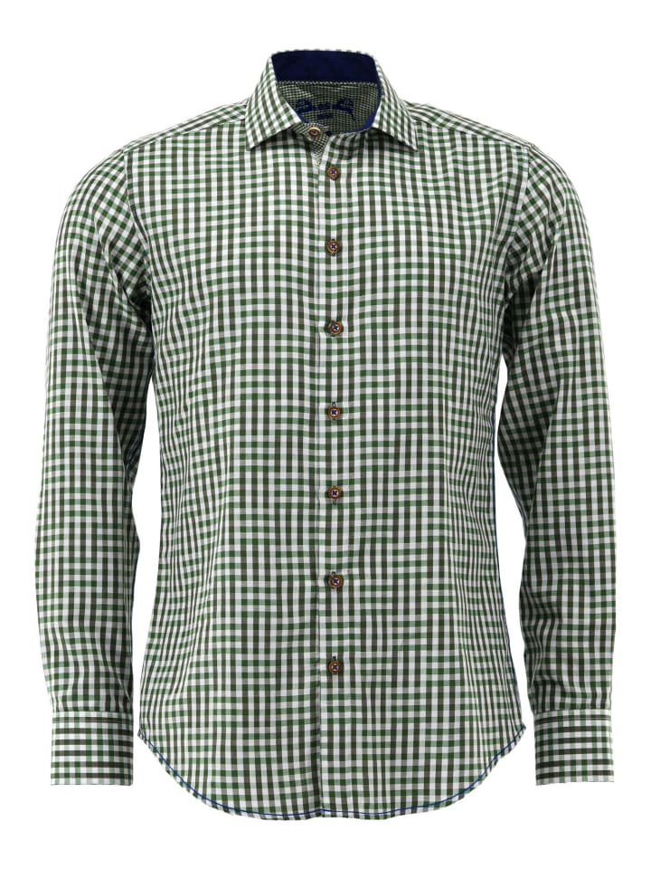 Trachtenhemd Zufir in khaki/schlamm