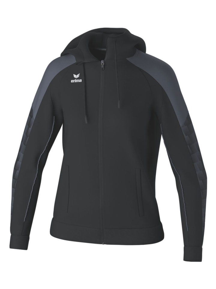 Damen Trainingsjacke Mit Kapuze in schwarz/slate grey