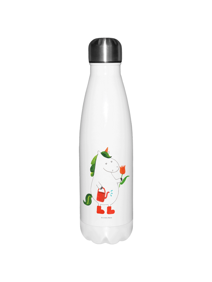 Wasserflasche Einhorn Gärtner ohne Spruch in Weiß