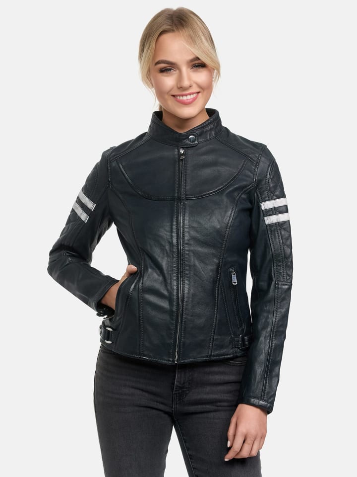 Lederjacke "F513" - in Navy