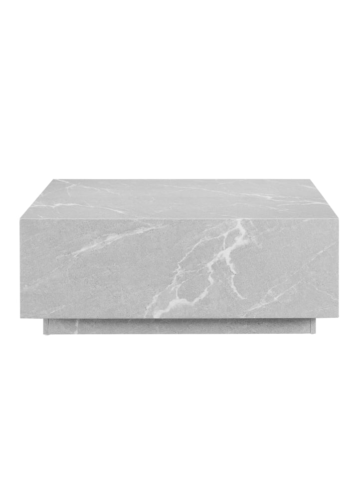 Couchtisch modern quadratisch 90x90 cm Marmoroptik in Grau