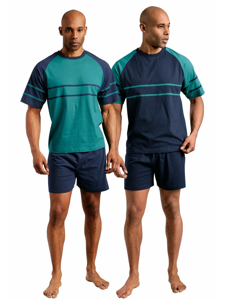 Pyjama in grün, marine