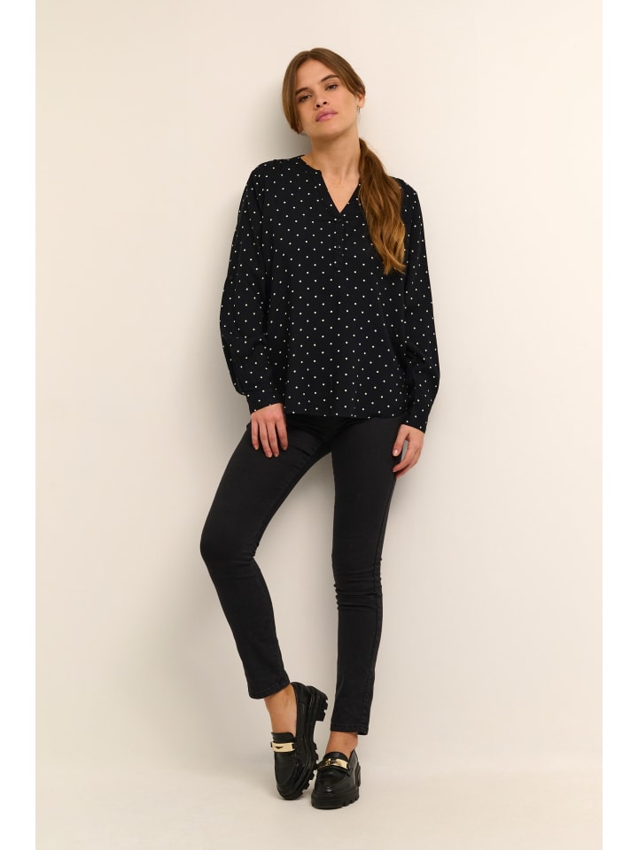 Bluse langarm KAjoyce Regular fit in Black/White Dot