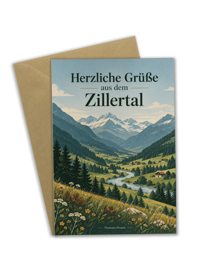 Glückwunschkarte Landschaft zeitlos Design mit ... in Weiß