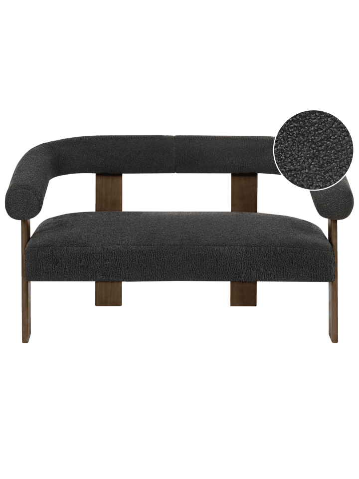 2-Sitzer Sofa ILBRO in Schwarz/Braun - (W) 138 x (H) 76 x (L) 68 cm