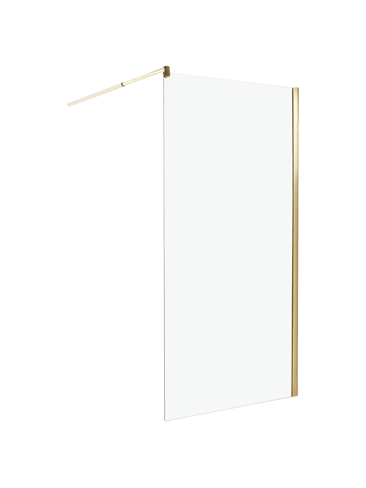 Duschwand AHAUS in Transparent/Gold - (W) 100 x (H) 190 x (L) 100 cm
