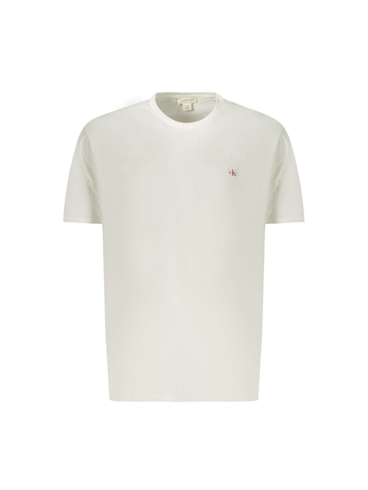 Weiß Baumwolle Herren T-Shirt