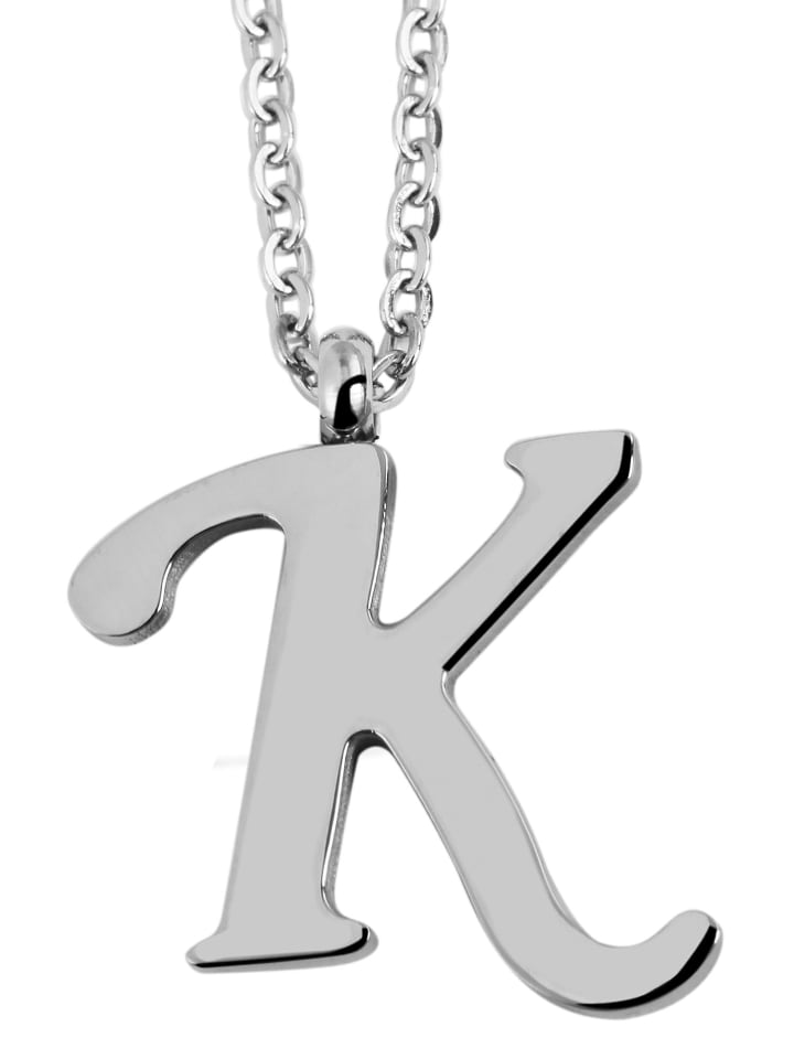 Unisex Halskette mit Anhänger – Buchstabe S aus Edelstahl in silber