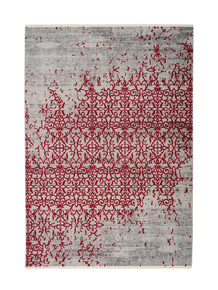 Wohnzimmer Teppich – Kurzflorteppich Baroque 225 in rot - rechteckig