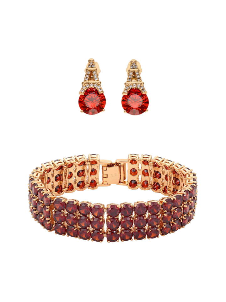 Women Jewelry Set in rose gold red