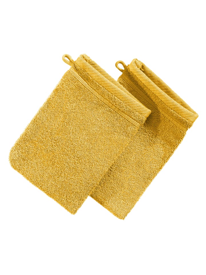 Waschhandschuh 2er-Pack Heidelberg in gelb