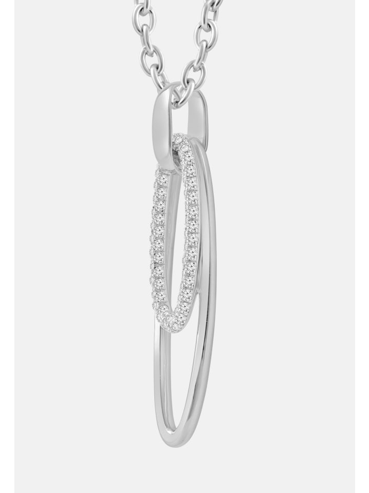 Halskette aus 375 Weißgold mit Diamant