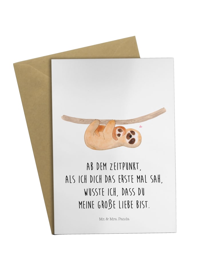 Grußkarte Faultier Kind mit Spruch in Weiß
