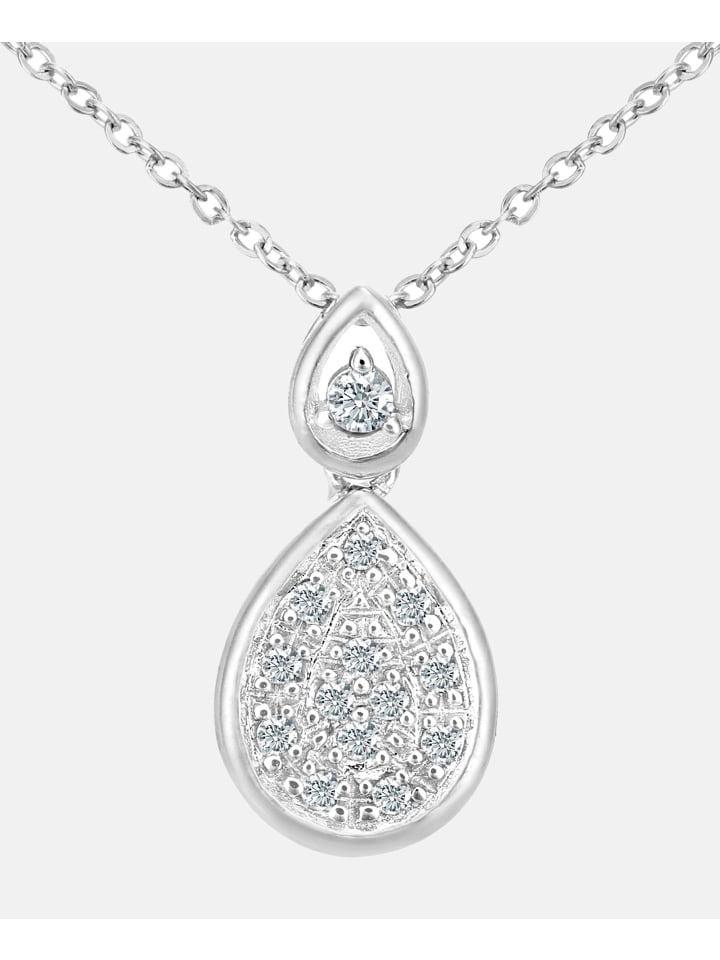 Halskette mit Anhänger aus 375 Weißgold mit Diamant