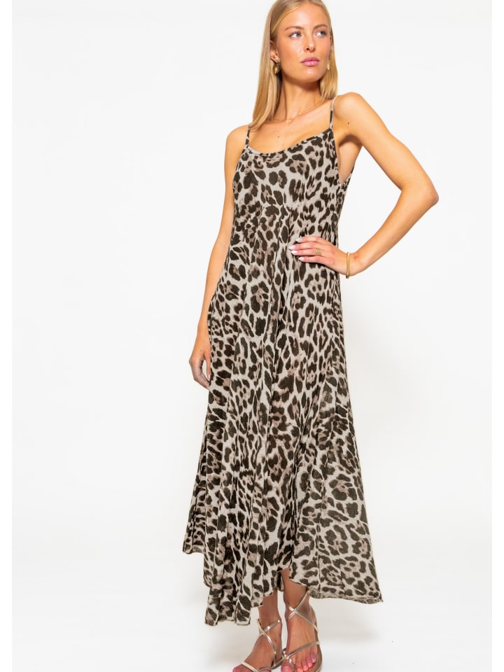 Musselin Beach Kleid in Braun