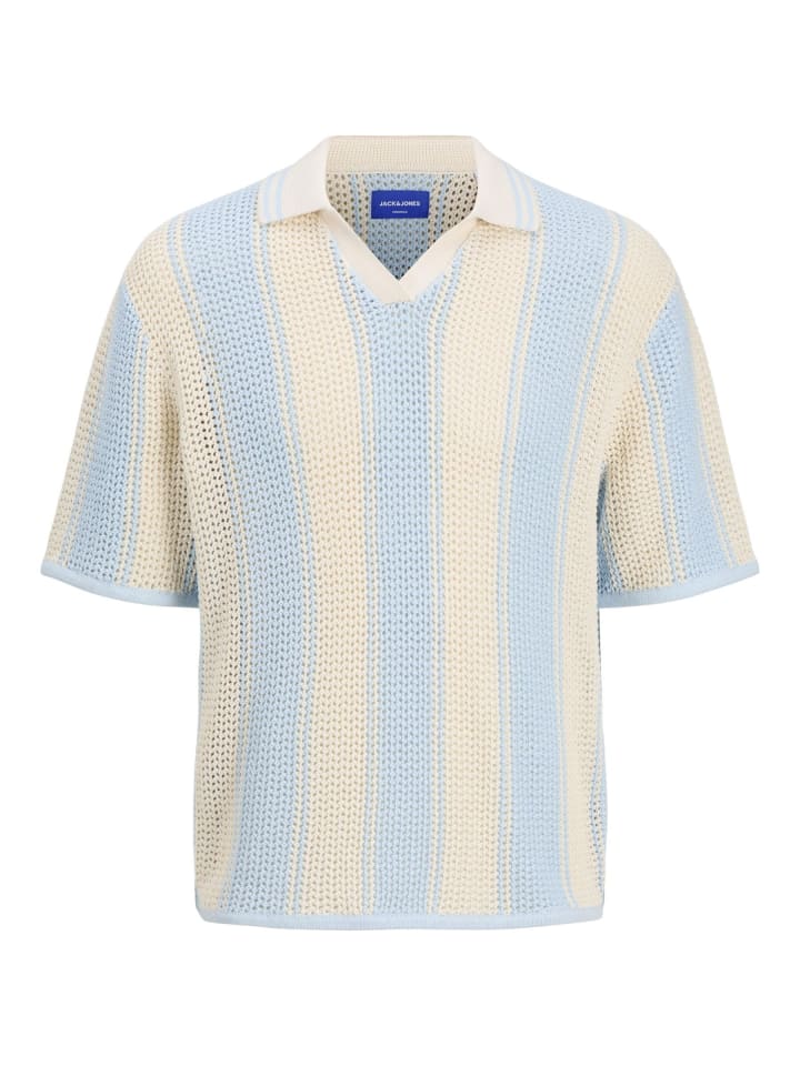 Gestricktes Polo in Sea Salt