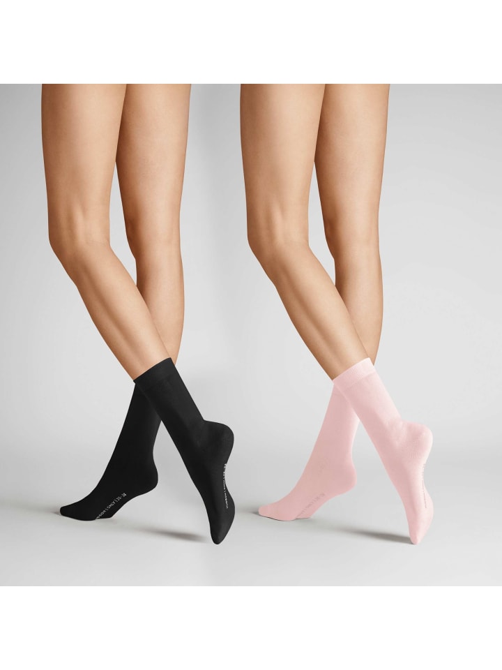 Socken Only 2-Pack druckfrei in Milkshake pink