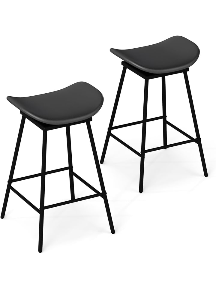 Barhocker 2er Set in Schwarz