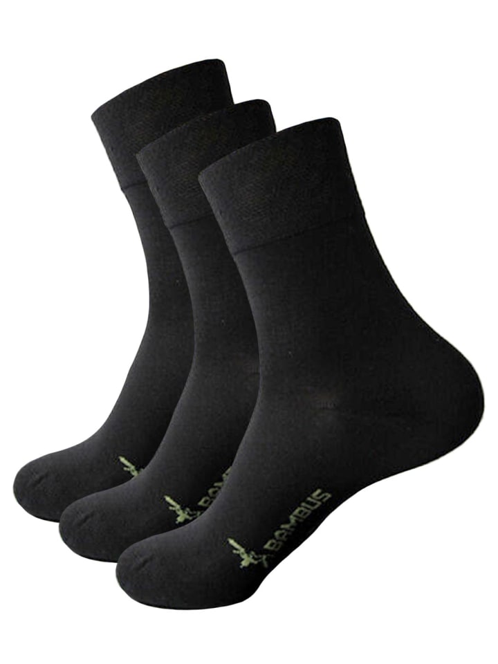 Socken Natur Viskose 3 Paar in schwarz