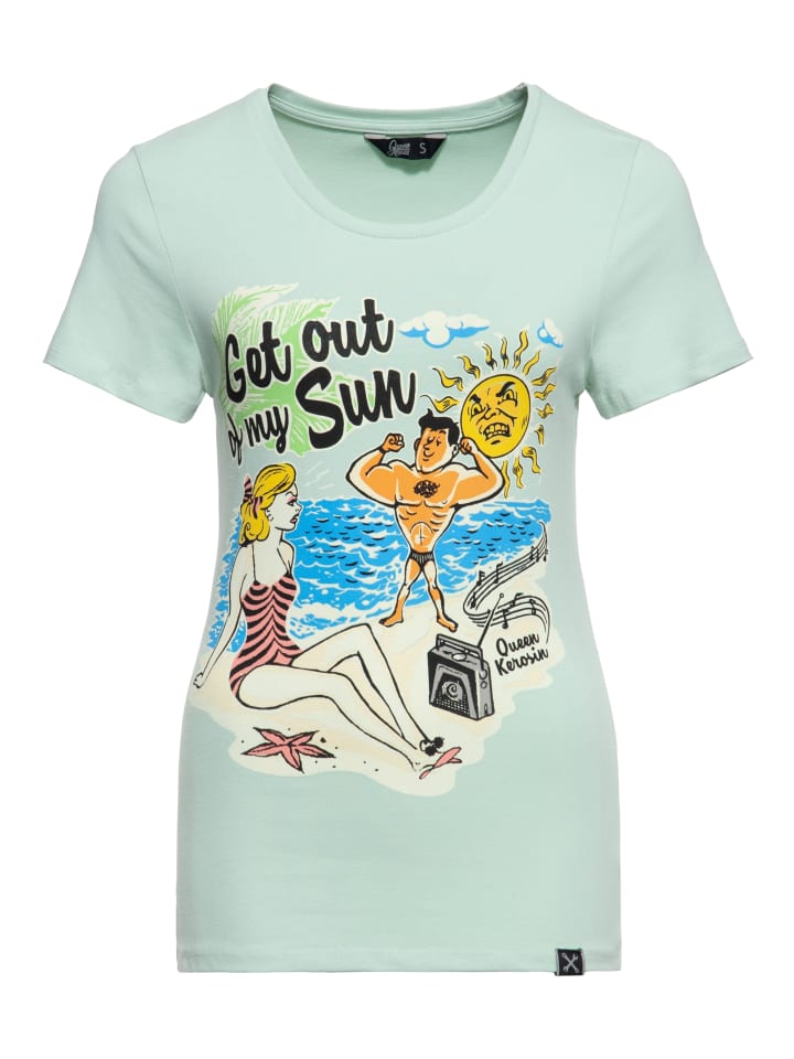 Queen Kerosin Classic T-Shirt Get out of my sun in mint