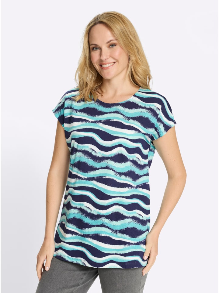 Longshirt in ozean-marine-bedruckt