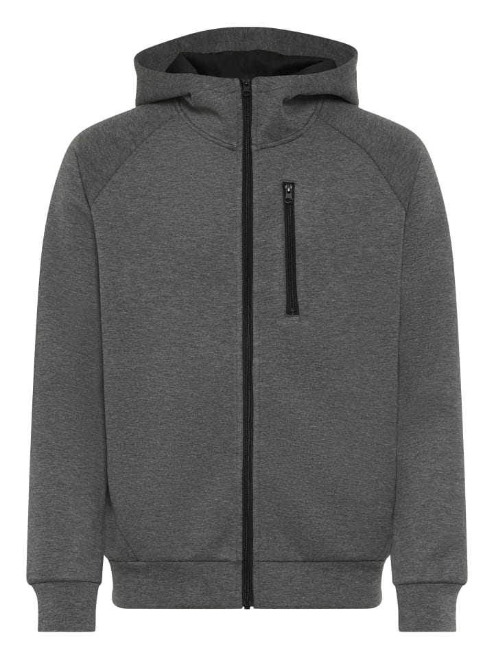Kapuzensweatjacke in anthrazit melange