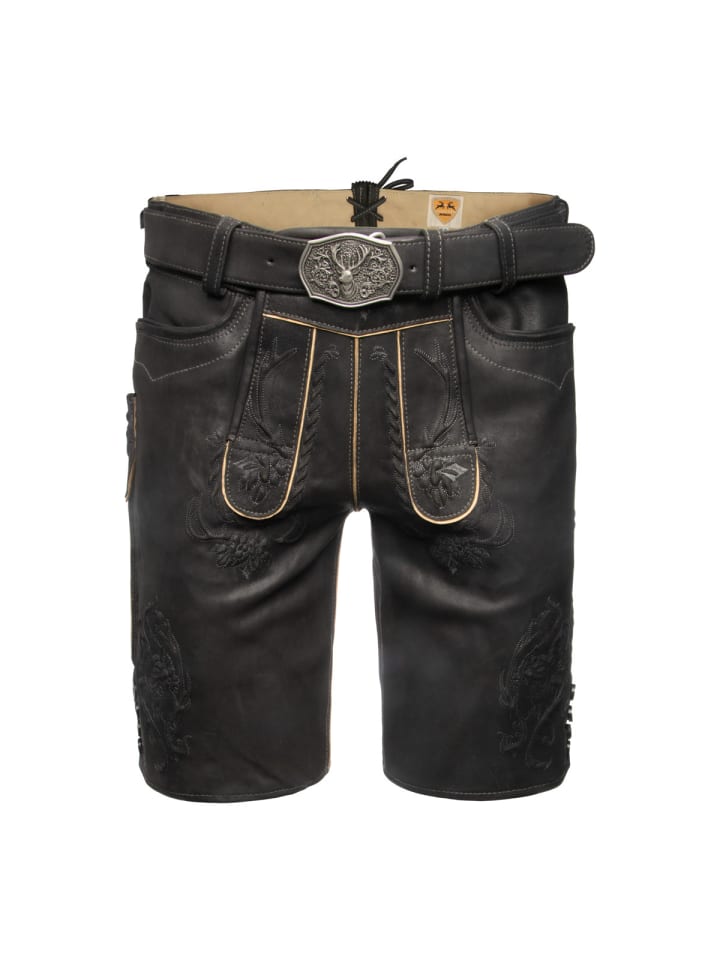 Lederhose Ursins in schwarz