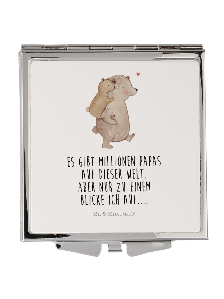 Schminkspiegel Papa Bär mit Spruch in Weiß