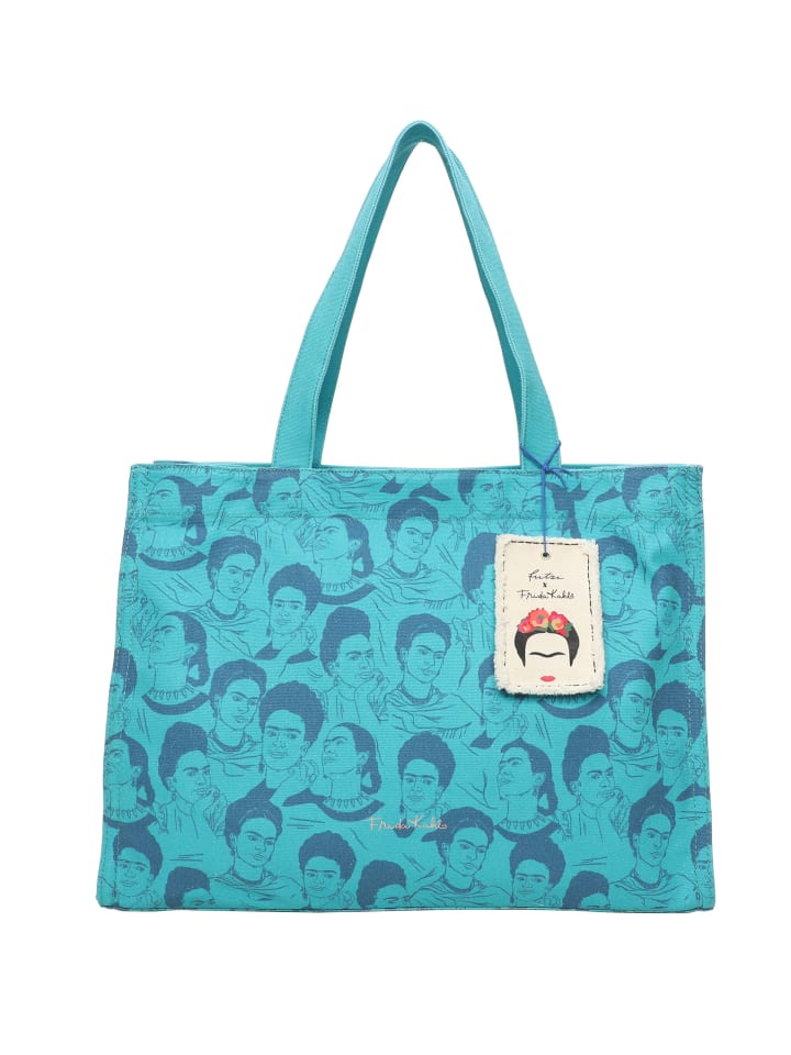 Shopper Fritzi x Frida Kahlo in Türkis