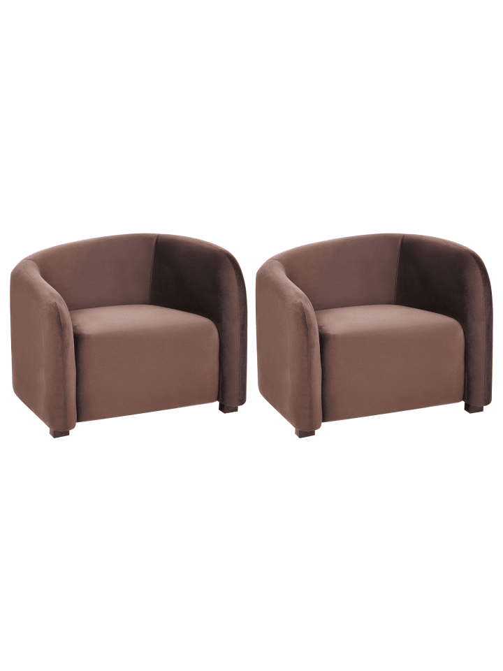 2er-Set Sessel VELTADA in Braun