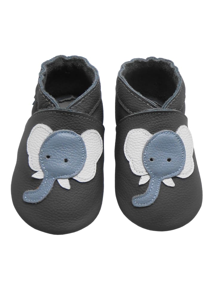 Baby Krabbelschuhe aus Leder, weiche Lauflernschuhe mit rutschfester Sohle 