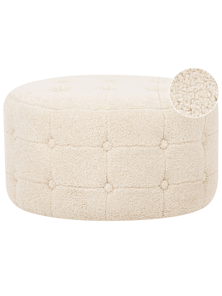 Pouf TAMPA in Beige - (W) 55 x (H) 30 x (L) 55 cm