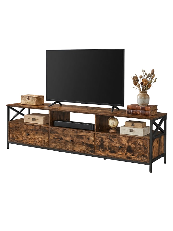 TV-Schrank Daxton in Braun-Schwarz - (B)178 x (H)50 x (T)40 cm