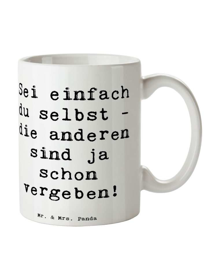 Tasse Selbstakzeptanz Einzigartig mit Spruch in Weiß