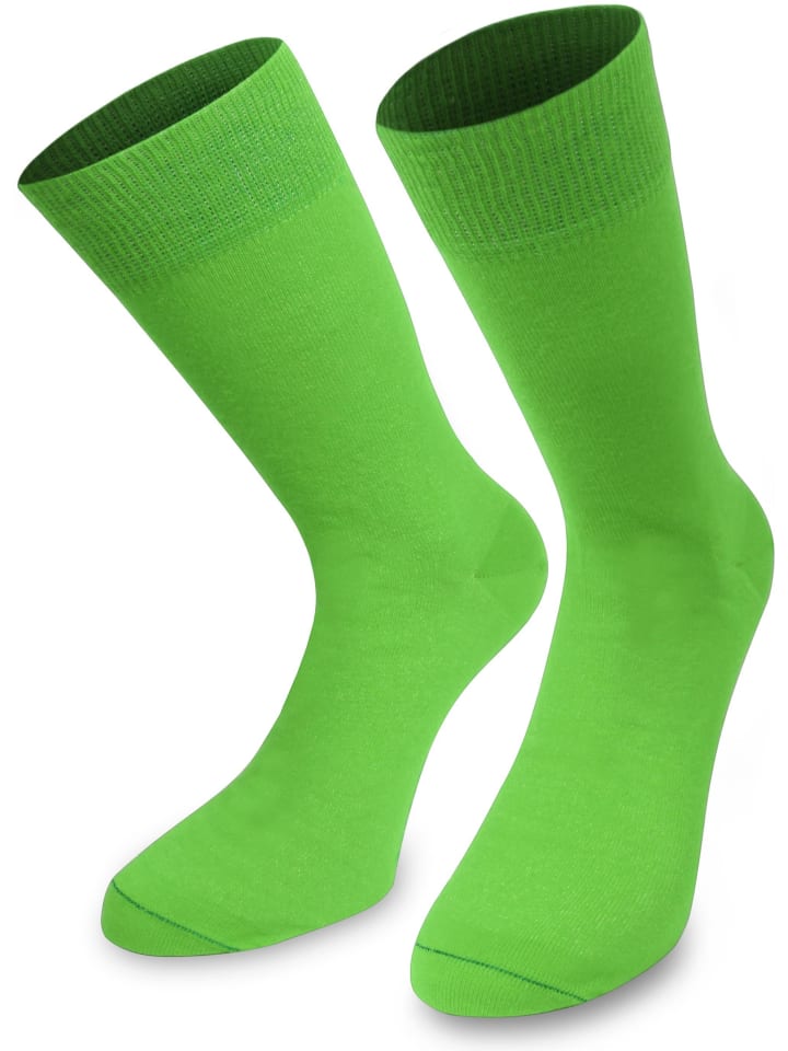 1 Paar Socken Bi-Color in Apfelgrün/Moosgrün