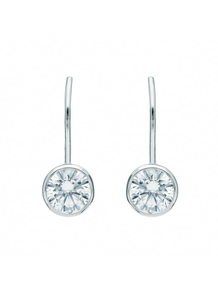 Damen 925 Silber Boutons mit Zirkonia Ø 7 mm in silber