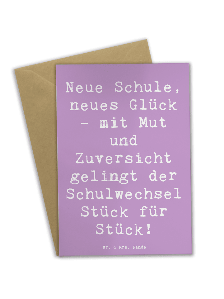 Grußkarte Spruch Einen Schulwechsel bewältigen ... in Lavendeltraum