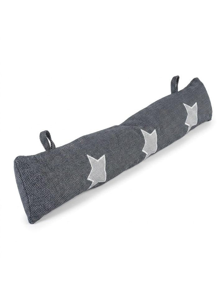 2 x Zugluftstopper "Stern" in Grau - 76 cm