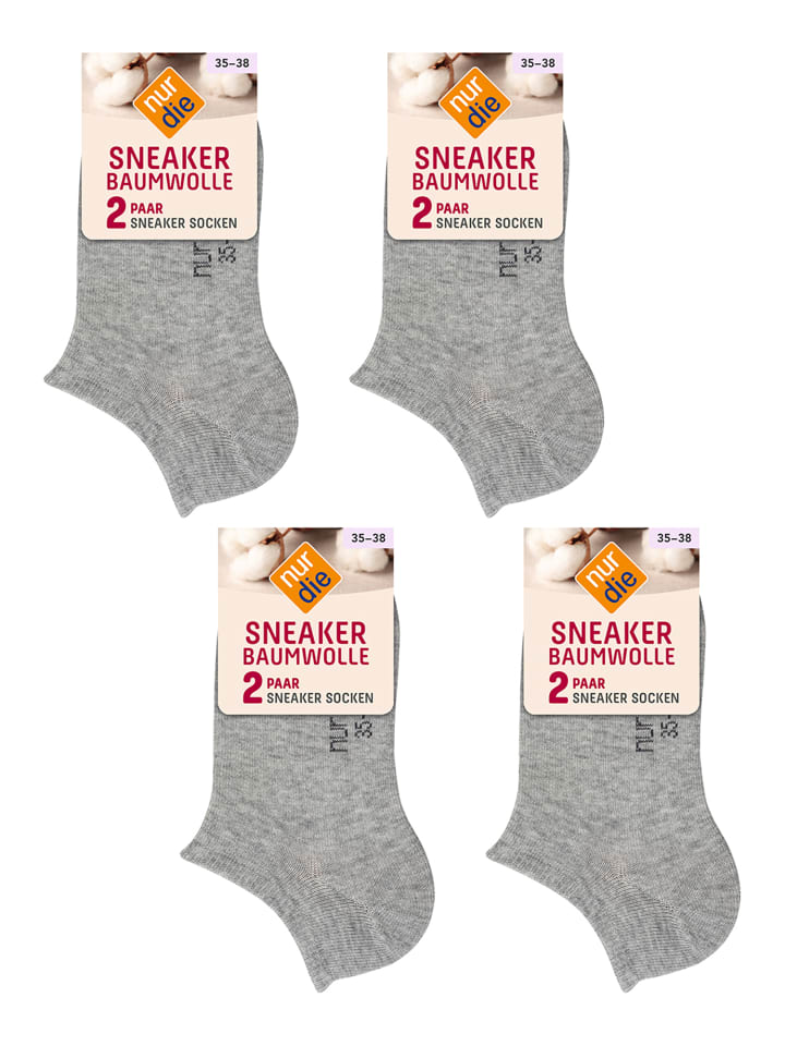 Sneakersocken Baumwolle in hellgraumel.