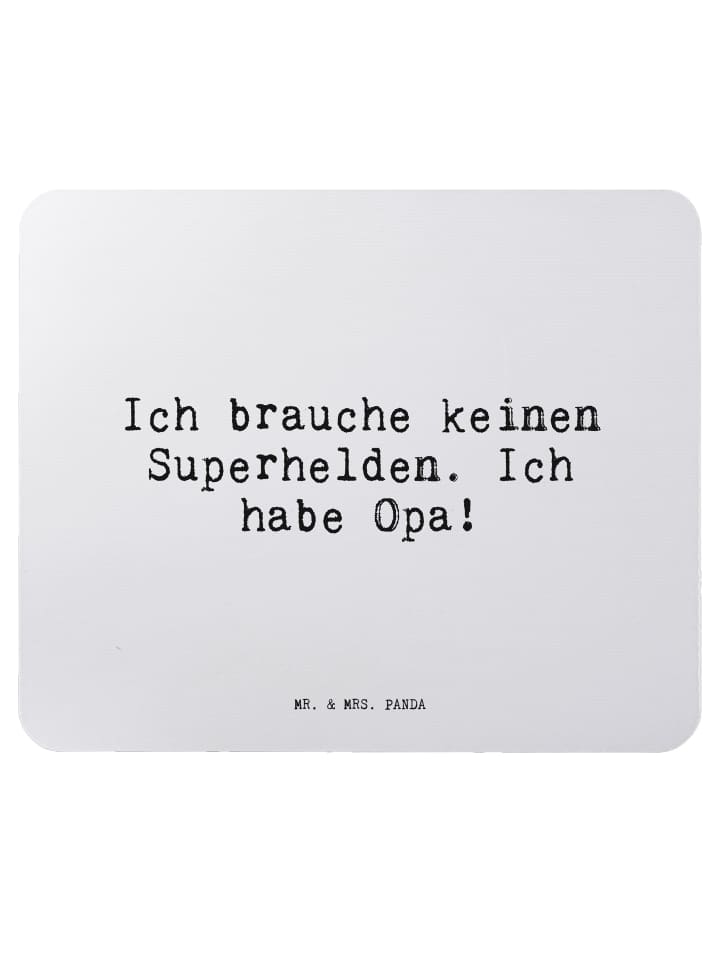 Maus-Pad Ich brauche keinen Superhelden.... mit... in Aquarellblau