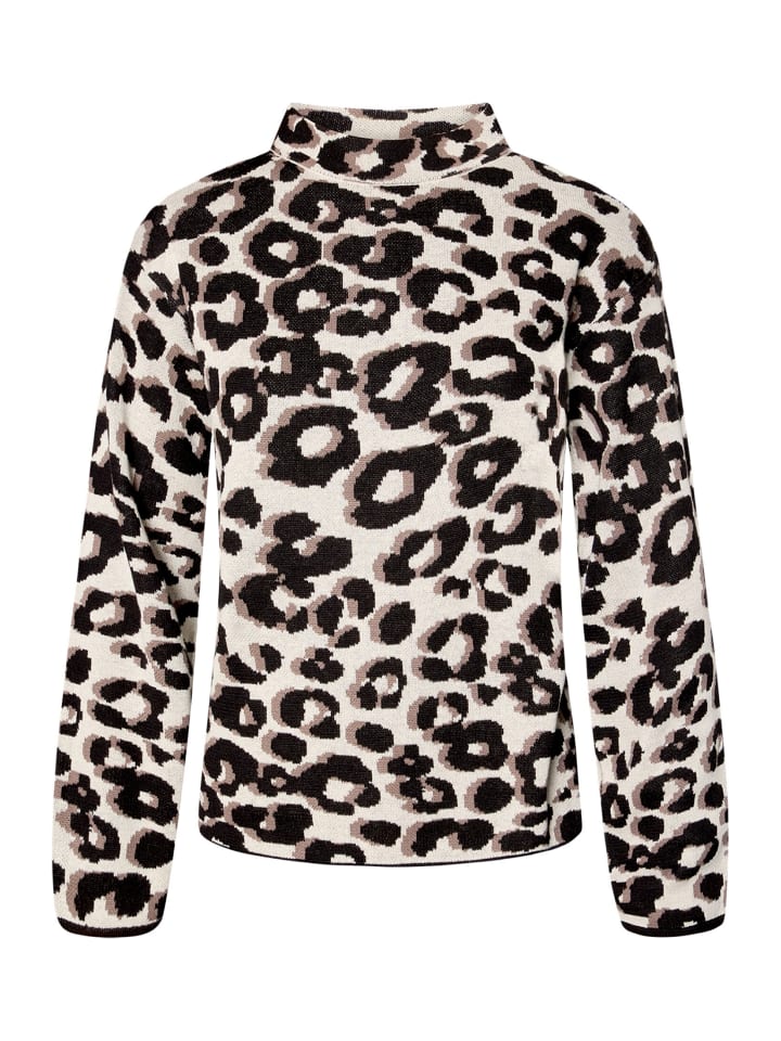 Strickpullover mit Jacquard in Patch Black/Beige