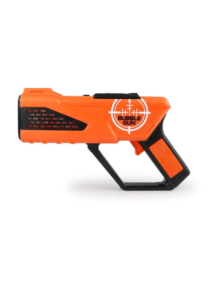 Seifenblasenpistole mit LED Licht für Kinder ideal für Sommer in Orange