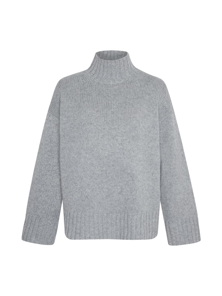 Rollkragenpullover OVERSIZED BOXY Kaschmir-Woll-Gemisch in Silver Melange