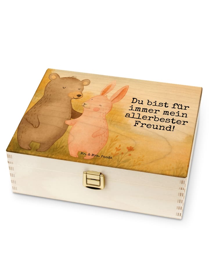 Teebeutel Aufbewahrung Bär und Hase Umarmen Des... in Weiß